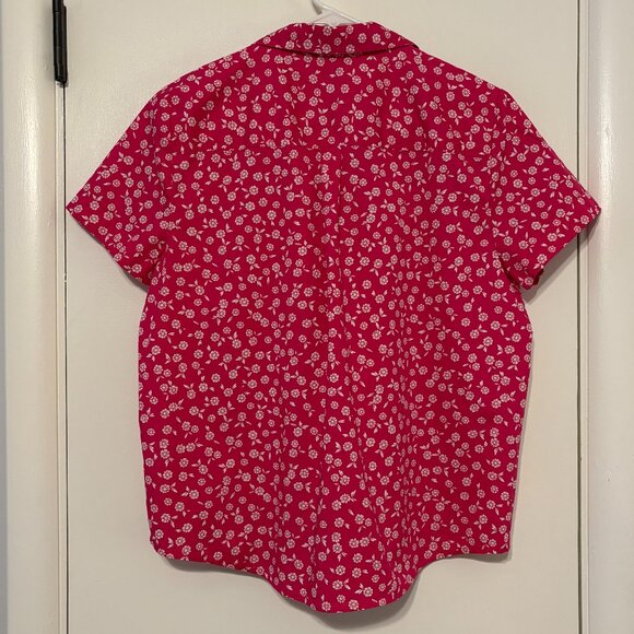 J. Crew Women's Pink Floral S/S Printed Poplin Popover Shirt Top Blouse S 2025 - Picture 4 of 9